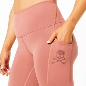 Lululemon x Soulcycle Wunder Briar Rose Training Tights Size 6 Skull Pocket